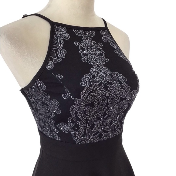 Speechless Filigree Halter Skater Dress Juniors Size 5 - Picture 8 of 10